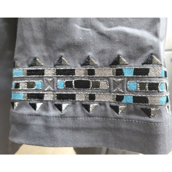 Bob Mackie Wearable Art Dream Catcher Gray Button Front Blazer Jacket - Picture 8 of 11